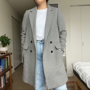 Zara Light Gray Double Breasted Coat